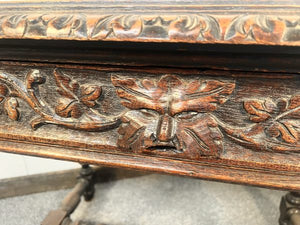 A Superb Hand Carved Oak Greenman Table Circa 1875 With Amazing Detail