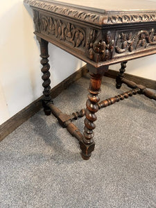 A Superb Hand Carved Oak Greenman Table Circa 1875 With Amazing Detail
