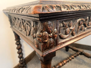 A Superb Hand Carved Oak Greenman Table Circa 1875 With Amazing Detail