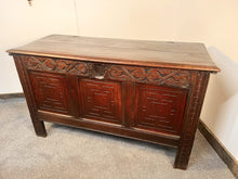Load image into Gallery viewer, A William III Period Coffer Constructed From Richly Patinated Oak C. 1700