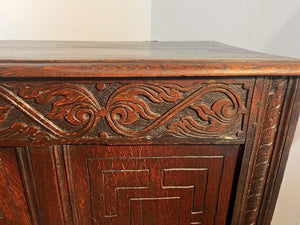 A William III Period Coffer Constructed From Richly Patinated Oak C. 1700