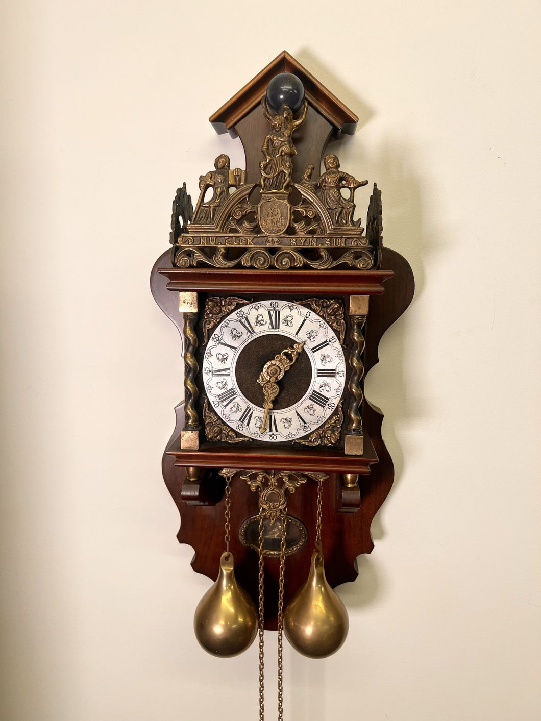 A Vintage Zaanse Clock Crafted Circa 1960 By Wuba (Warmink) From The Netherlands