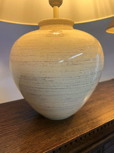A Matching Pair Of Beautiful Polished Stone Effect Table Lamps