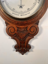 Load image into Gallery viewer, An Edwardian Oak Banjo Aneroid Wall Barometer By Stokes And Watson Manchester C.1880