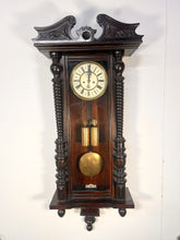 Load image into Gallery viewer, A 19th Century Walnut Cased Vienna Style Wall Clock With Twin Train Weight Driven Movement