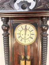 Load image into Gallery viewer, A 19th Century Walnut Cased Vienna Style Wall Clock With Twin Train Weight Driven Movement