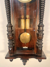 Load image into Gallery viewer, A 19th Century Walnut Cased Vienna Style Wall Clock With Twin Train Weight Driven Movement