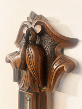 Load image into Gallery viewer, A Huge Edwardian Carved Oak Aneroid Barometer And Thermometer