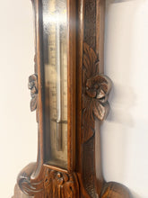 Load image into Gallery viewer, A Huge Edwardian Carved Oak Aneroid Barometer And Thermometer