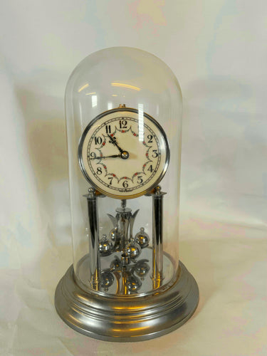 Roma Germany Anniversary Clock Complete With Original Glass Dome