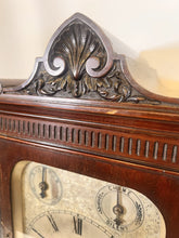 Load image into Gallery viewer, A Large Mahogany Mounted Striking Table Clock With Silvered Dial