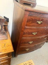 Load image into Gallery viewer, Antique English Flame Mahogany Bow Front Chest of Drawers
