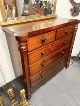 Load image into Gallery viewer, An Impressive Large Flame Mahogany Scotch Chest Flanked With Octagonal Columns