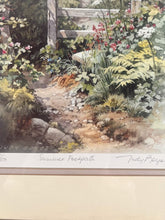 Load image into Gallery viewer, Judy Boyes Pencil Signed Painting “Summer Footpath” Mounted And Framed Under Glass