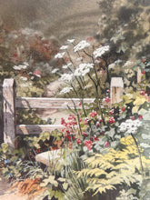 Load image into Gallery viewer, Judy Boyes Pencil Signed Painting “Summer Footpath” Mounted And Framed Under Glass