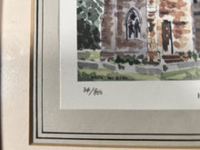 Load image into Gallery viewer, WED Ryan Watercolour Of Hesketh With Becconsall All Saints Church Pencil Signed
