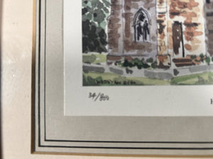 WED Ryan Watercolour Of Hesketh With Becconsall All Saints Church Pencil Signed