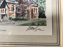 Load image into Gallery viewer, WED Ryan Watercolour Of Hesketh With Becconsall All Saints Church Pencil Signed