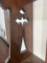 Load image into Gallery viewer, Superb Oak Gothic Wall Shelf With Carved Crucifixes To The Sides