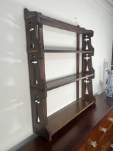 Load image into Gallery viewer, Superb Oak Gothic Wall Shelf With Carved Crucifixes To The Sides