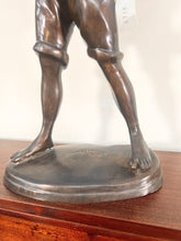 Load image into Gallery viewer, A Large Bronze Sculpture “Boy Playing The Flute” After The Work Of Sculpture Auguste Moreau (French, 1834-1917)