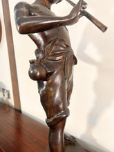 Load image into Gallery viewer, A Large Bronze Sculpture “Boy Playing The Flute” After The Work Of Sculpture Auguste Moreau (French, 1834-1917)