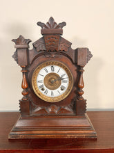 Load image into Gallery viewer, An Ansonia Twin Train Mantel Clock With A White Dial Chapter Ring