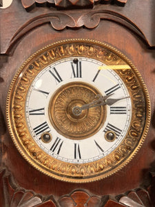An Ansonia Twin Train Mantel Clock With A White Dial Chapter Ring