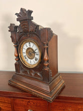 Load image into Gallery viewer, An Ansonia Twin Train Mantel Clock With A White Dial Chapter Ring