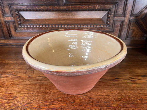 A Large Antique French Glazed Dairy Bowl Circa 1890
