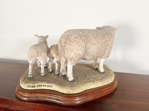 Border Fine Arts ‘Texel Ewe And Lambs’ By Jack Crewdson B0658 Limited Edition