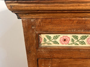 Antique Asian Petite Two Door Painted Tibetan Door Cabinet