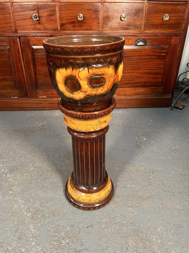 A West German Mid-Century Jardinière With Sunflowers