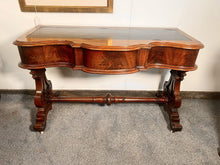 Load image into Gallery viewer, Antique Leather Topped Flame Mahogany Writing Table – Circa 1820