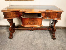 Load image into Gallery viewer, Antique Leather Topped Flame Mahogany Writing Table – Circa 1820