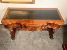 Load image into Gallery viewer, Antique Leather Topped Flame Mahogany Writing Table – Circa 1820