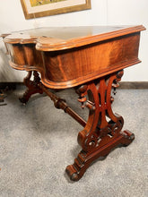 Load image into Gallery viewer, Antique Leather Topped Flame Mahogany Writing Table – Circa 1820