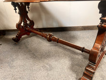 Load image into Gallery viewer, Antique Leather Topped Flame Mahogany Writing Table – Circa 1820