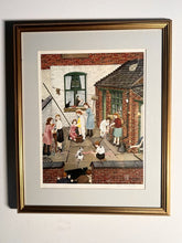 Load image into Gallery viewer, Tom Dodgson (1910–1991) Pencil Signed Original – "Back Yard Scene" With Studio Gallery Embossed Stamp