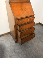 Load image into Gallery viewer, An Impressive George III Style Inlaid Mahogany Bureau Bookcase
