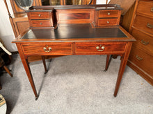 Load image into Gallery viewer, Sheraton Revival Mahogany Inlaid Writing Table / Desk – Circa 1890