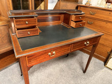Load image into Gallery viewer, Sheraton Revival Mahogany Inlaid Writing Table / Desk – Circa 1890
