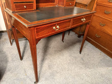 Load image into Gallery viewer, Sheraton Revival Mahogany Inlaid Writing Table / Desk – Circa 1890