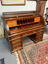 Load image into Gallery viewer, Magnificent 19th Century Hobbs &amp; Co. London Mahogany Roll-Top Cylinder Bureau