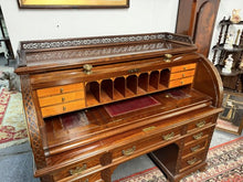 Load image into Gallery viewer, Magnificent 19th Century Hobbs &amp; Co. London Mahogany Roll-Top Cylinder Bureau
