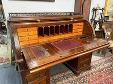 Load image into Gallery viewer, Magnificent 19th Century Hobbs &amp; Co. London Mahogany Roll-Top Cylinder Bureau