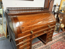 Load image into Gallery viewer, Magnificent 19th Century Hobbs &amp; Co. London Mahogany Roll-Top Cylinder Bureau