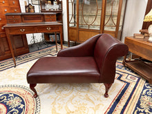 Load image into Gallery viewer, Chesterfield Chaise Lounge Day Bed – Oxblood Real Leather