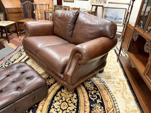 Load image into Gallery viewer, Thomas Lloyd Grand Chesterfield 2 Seater Sofa with Footstool – Brown Vintage Leather