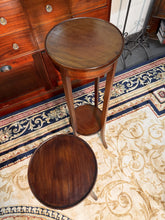 Load image into Gallery viewer, Two Edwardian Period Mahogany Circular Two-Tier Plant Stands